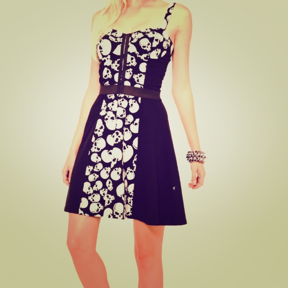 Flirty Skulls Summer Punk Rock Sundress Tripp NYC
